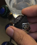 Men's Black Aquamarine premium Stone Color Change Silver – VIP Ring